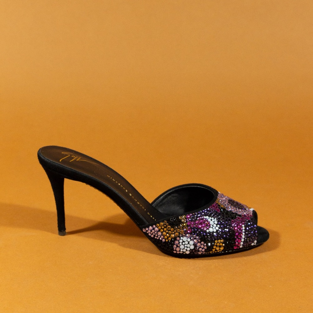 Guiseppe Zanotti rhinestone sandals.